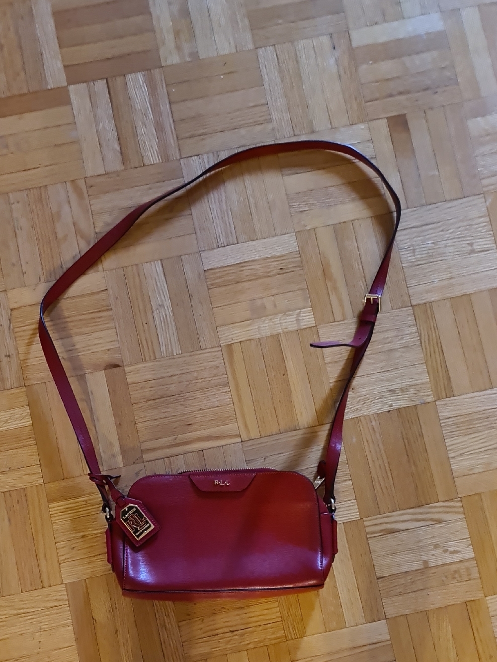 Ralph Lauren Red Leather Crossbody Bag